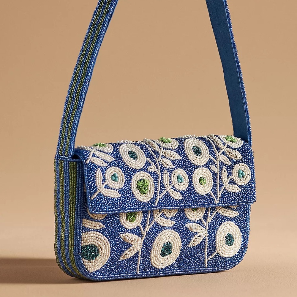 Anthropologie Fiona Beaded Bag: Poppy Edition
